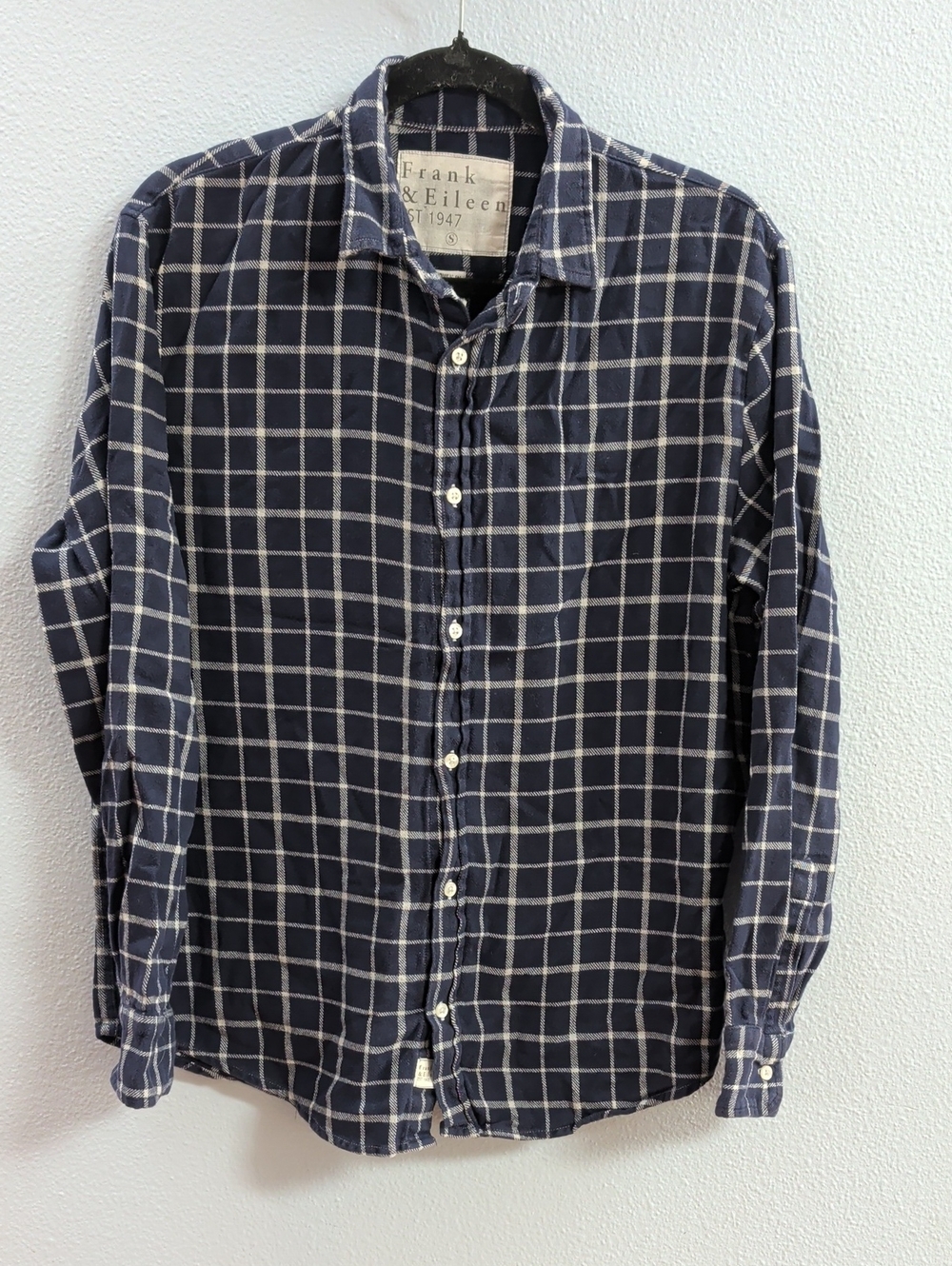 Frank & Eileen Paul Navy Windowpane Flannel Button-Down Shirt